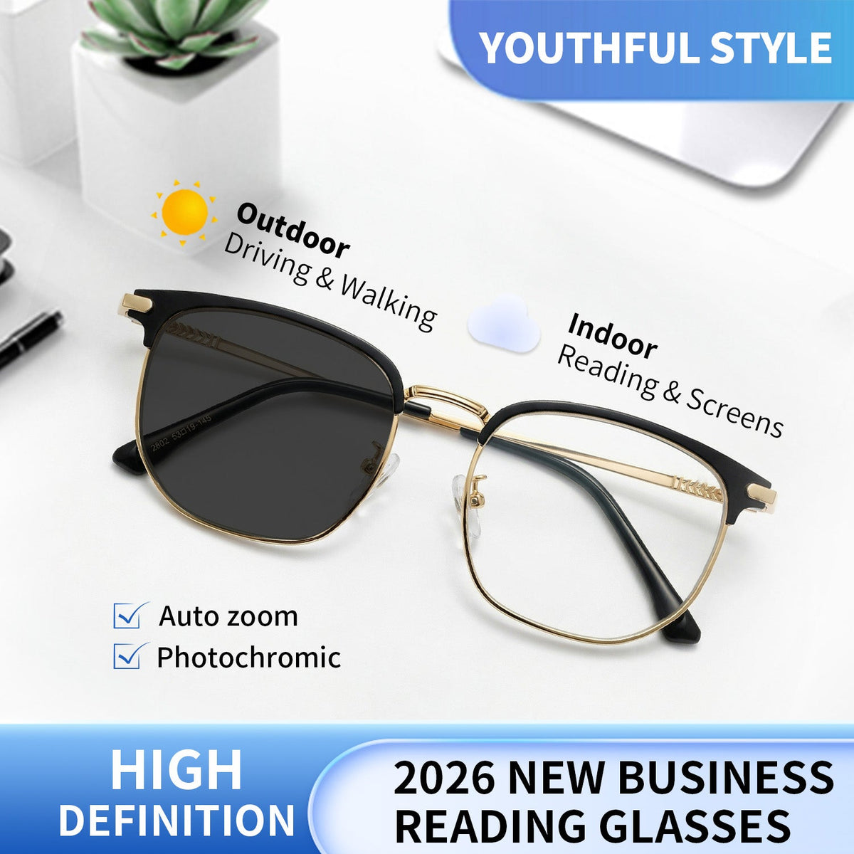 ¡Lo último en tecnología alemana! Lentes progresivos súper cómodos (+1.0 a +7.0)
